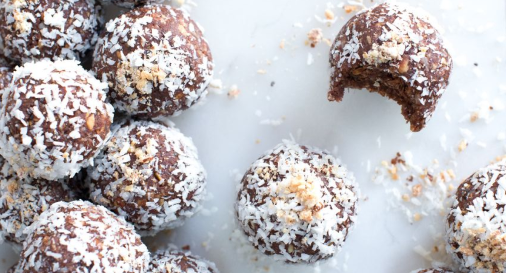 cbd infused protein balls with coconut and almond